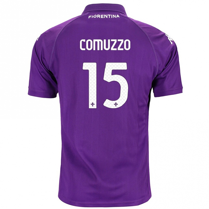 Kids Football Pietro Comuzzo #15 Purple Home Jersey 2024/25 T-Shirt Australia