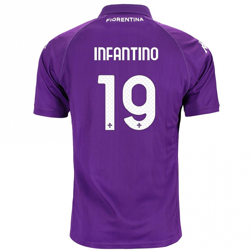 Kids Football Gino Infantino #19 Purple Home Jersey 2024/25 T-Shirt Australia