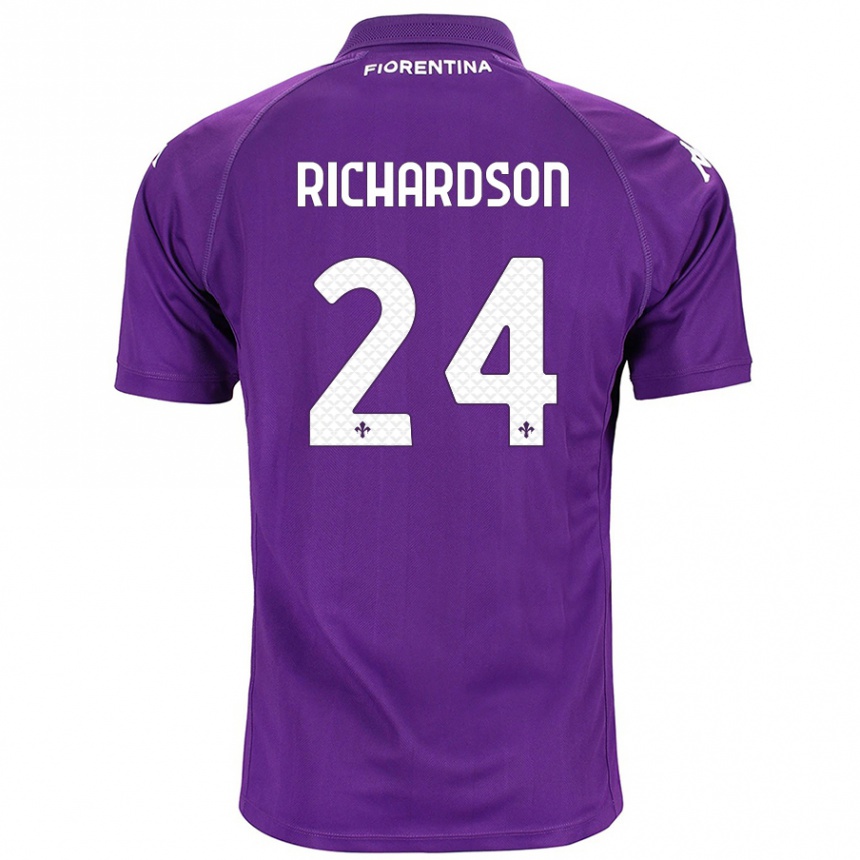 Kids Football Amir Richardson #24 Purple Home Jersey 2024/25 T-Shirt Australia