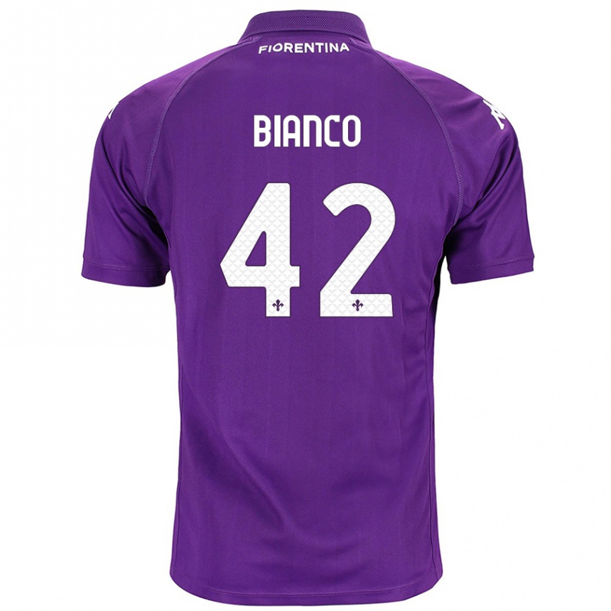 Kids Football Alessandro Bianco #42 Purple Home Jersey 2024/25 T-Shirt Australia