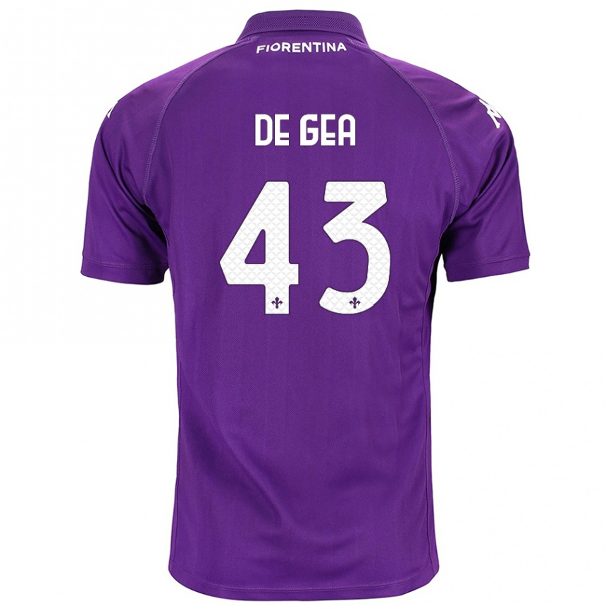 Kids Football David De Gea #43 Purple Home Jersey 2024/25 T-Shirt Australia