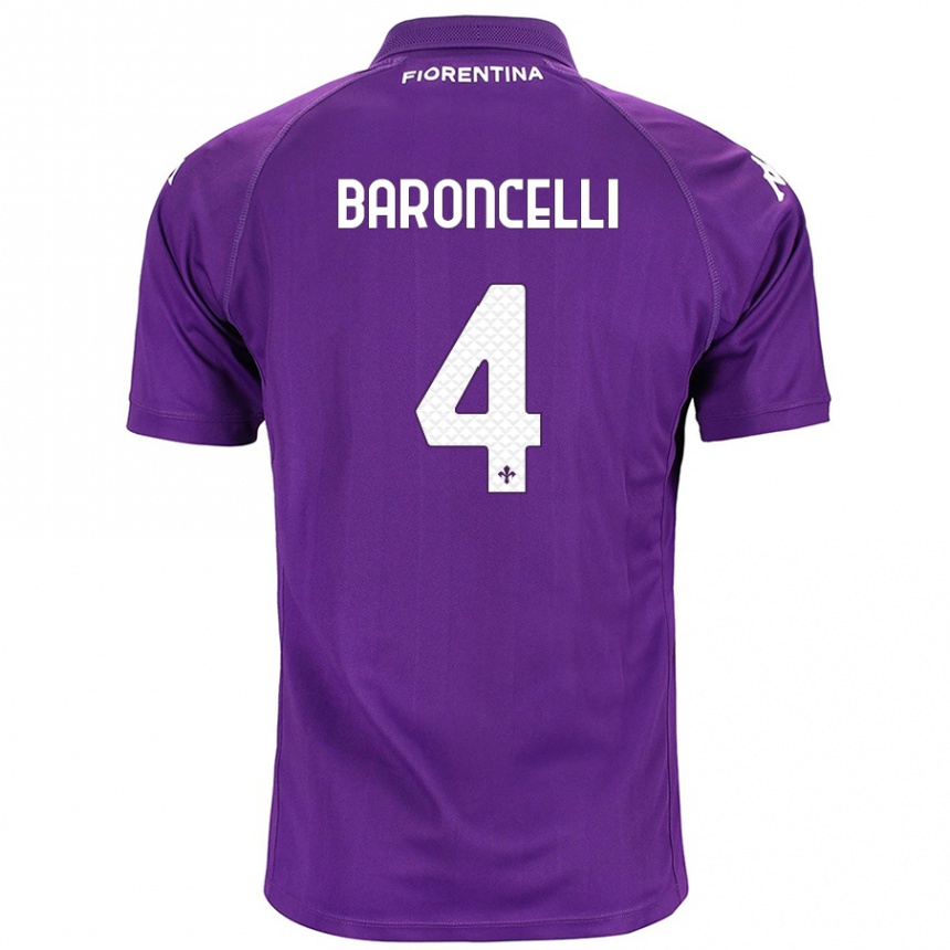 Kids Football Leonardo Baroncelli #4 Purple Home Jersey 2024/25 T-Shirt Australia