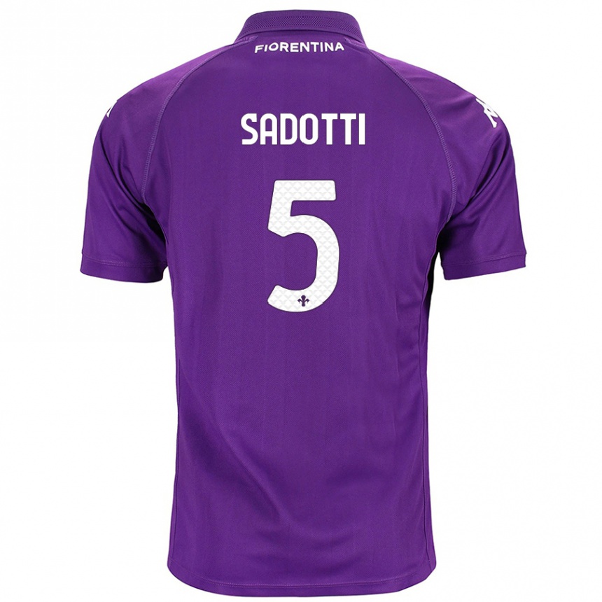 Kids Football Edoardo Sadotti #5 Purple Home Jersey 2024/25 T-Shirt Australia