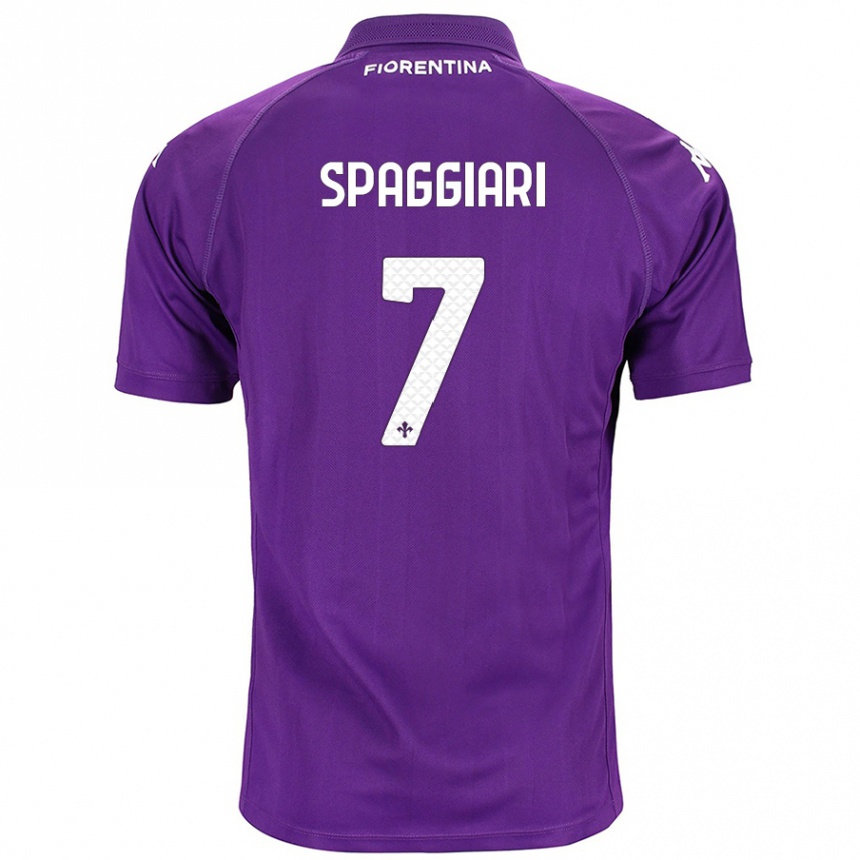 Kids Football Riccardo Spaggiari #7 Purple Home Jersey 2024/25 T-Shirt Australia