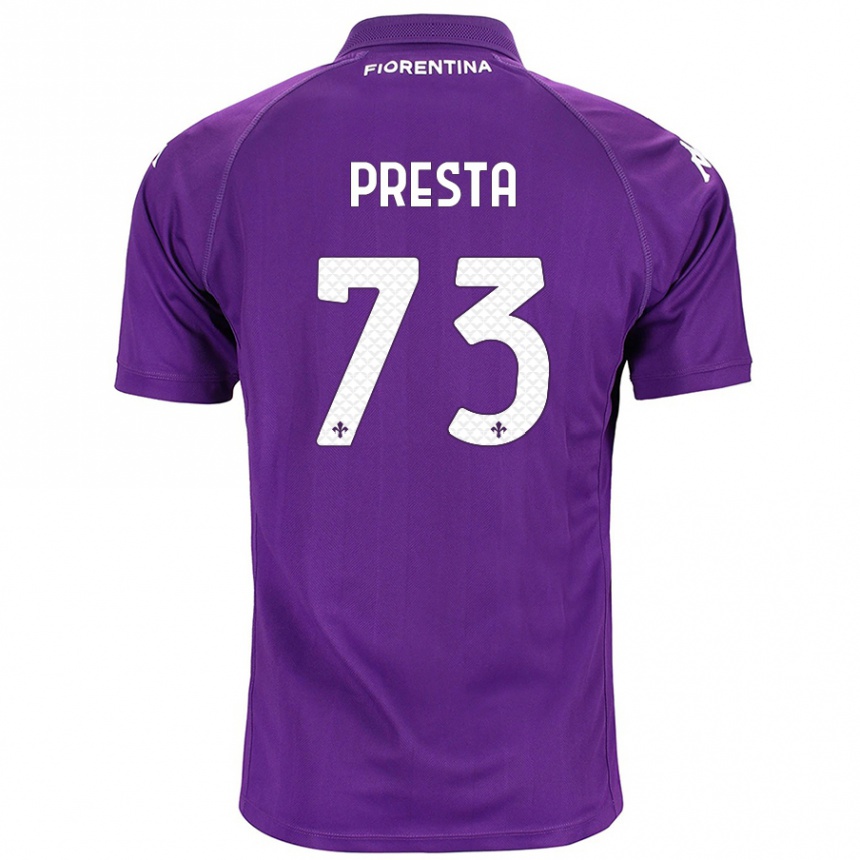 Kids Football Francesco Presta #73 Purple Home Jersey 2024/25 T-Shirt Australia