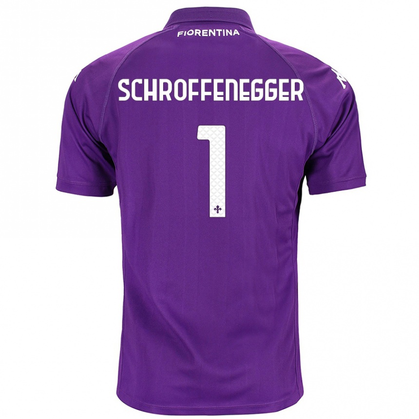 Kids Football Katja Schroffenegger #1 Purple Home Jersey 2024/25 T-Shirt Australia