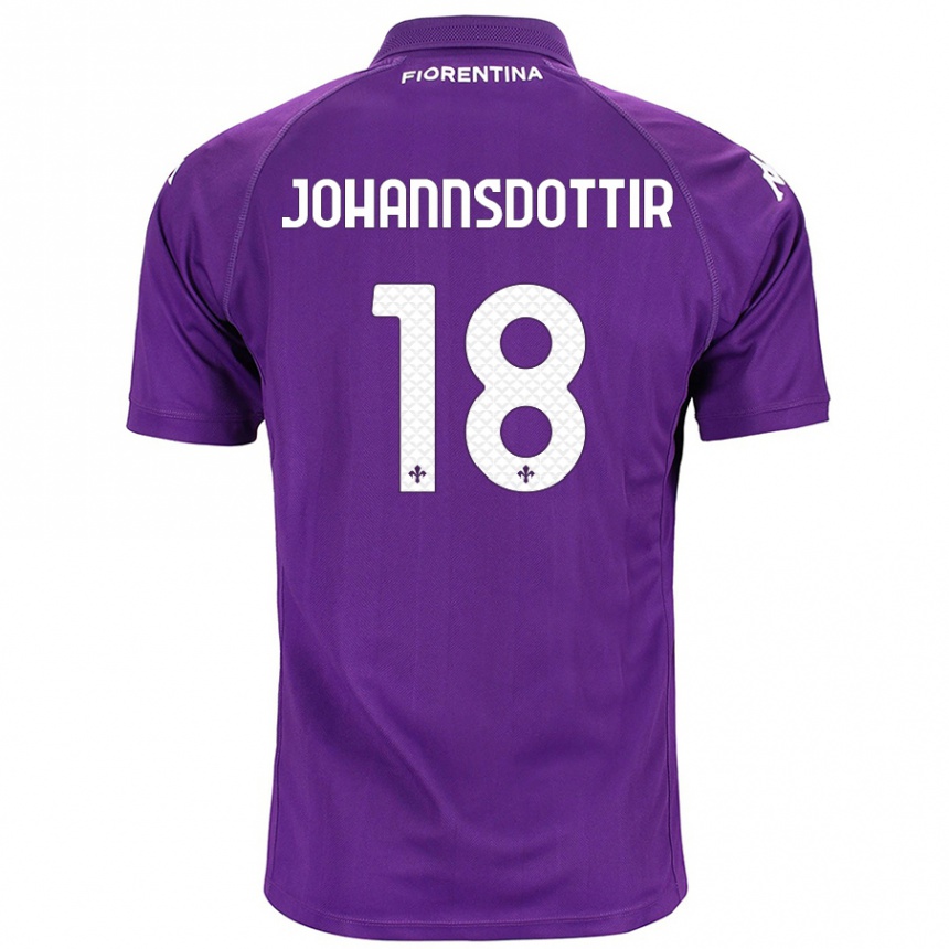 Kids Football Alexandra Jóhannsdóttir #18 Purple Home Jersey 2024/25 T-Shirt Australia