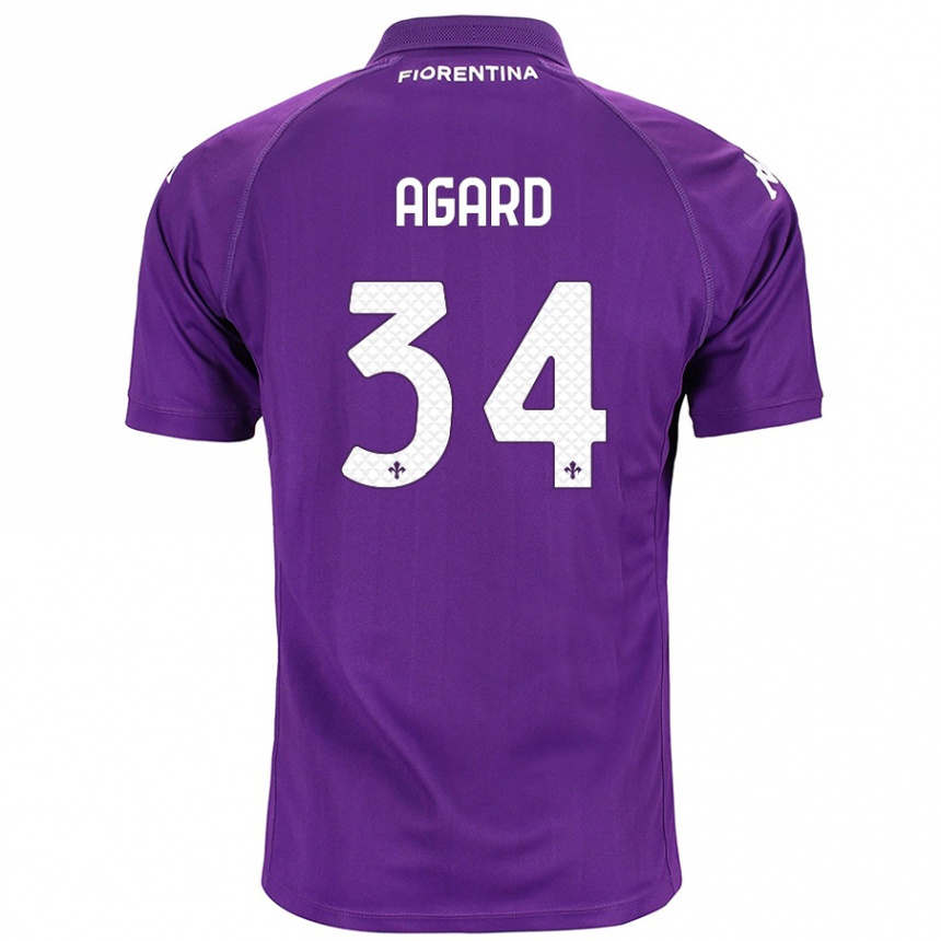 Kids Football Laura Agard #34 Purple Home Jersey 2024/25 T-Shirt Australia