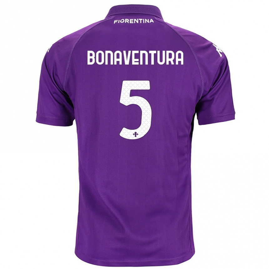 Kids Football Giacomo Bonaventura #5 Purple Home Jersey 2024/25 T-Shirt Australia