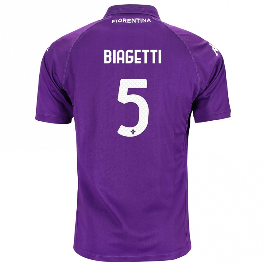 Kids Football Christian Biagetti #5 Purple Home Jersey 2024/25 T-Shirt Australia