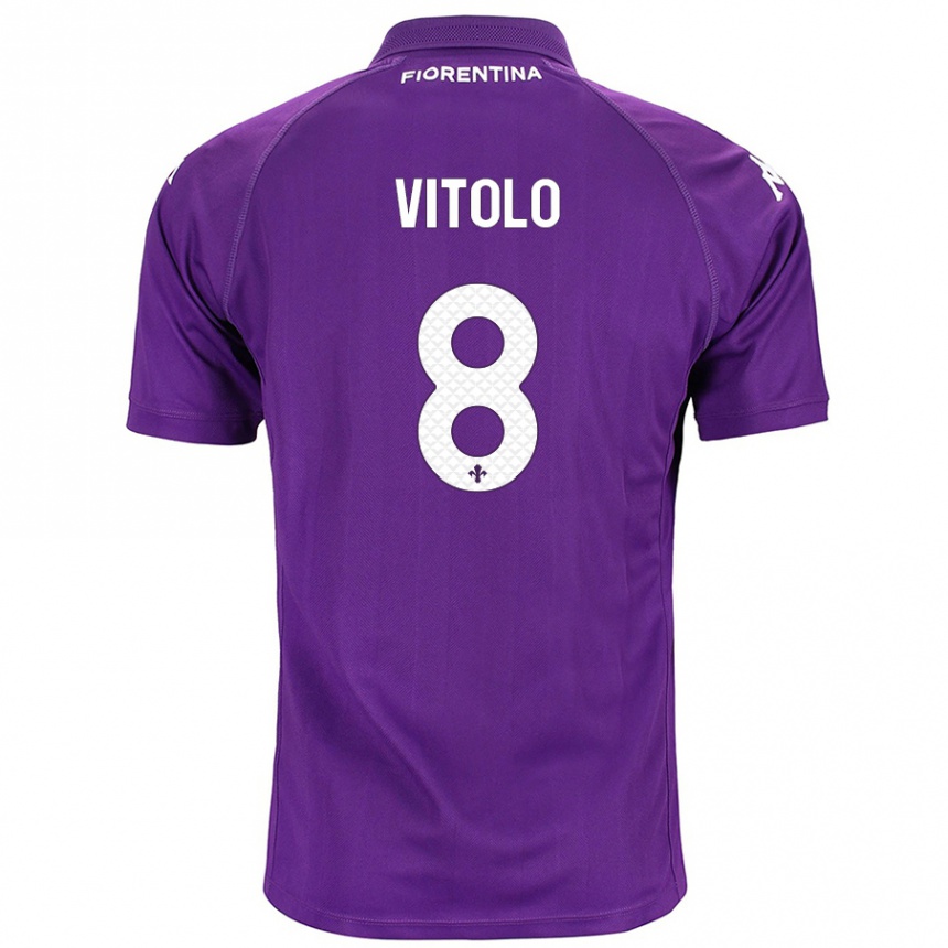 Kids Football Federico Vitolo #8 Purple Home Jersey 2024/25 T-Shirt Australia