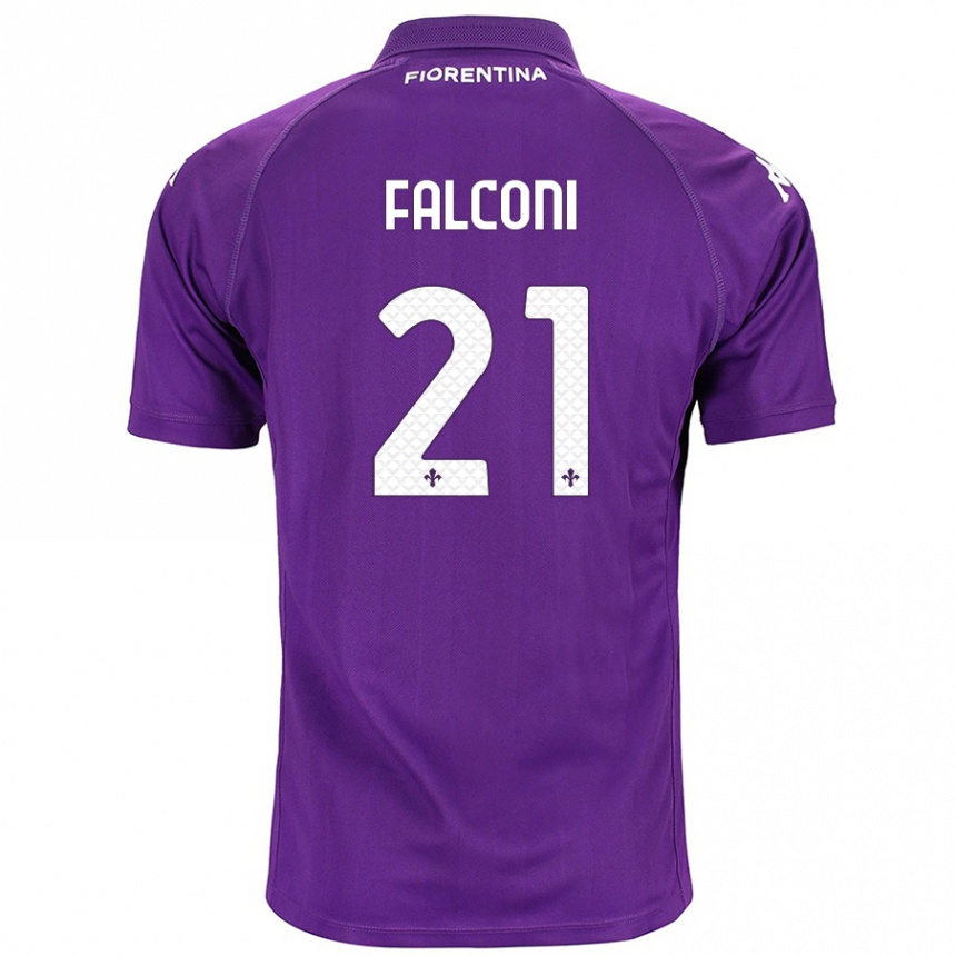 Kids Football Niccolò Falconi #21 Purple Home Jersey 2024/25 T-Shirt Australia