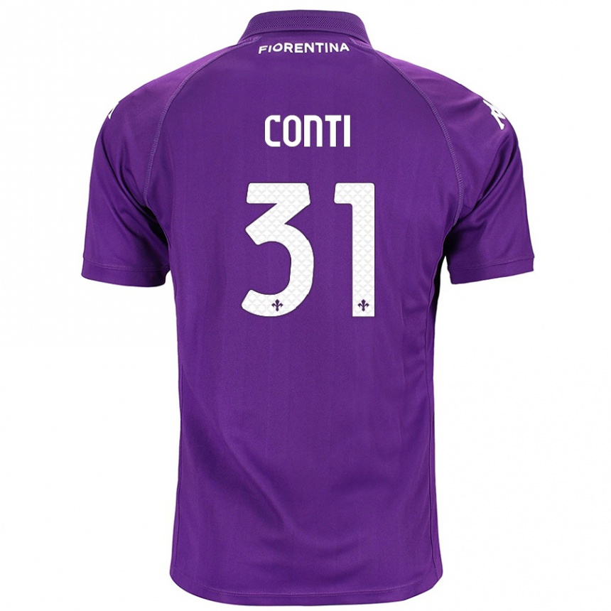 Kids Football Gabriele Conti #31 Purple Home Jersey 2024/25 T-Shirt Australia