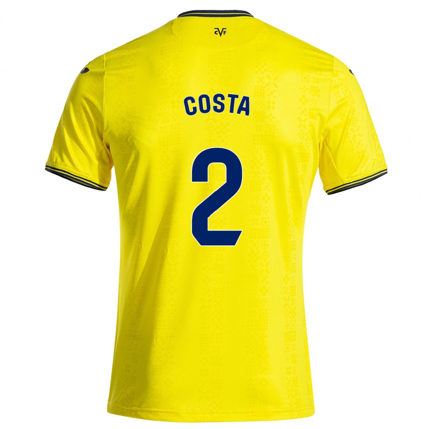 Kids Football Logan Costa #2 Yellow Black Home Jersey 2024/25 T-Shirt Australia