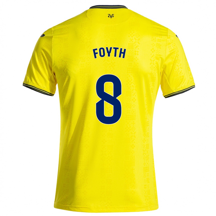 Kids Football Juan Foyth #8 Yellow Black Home Jersey 2024/25 T-Shirt Australia