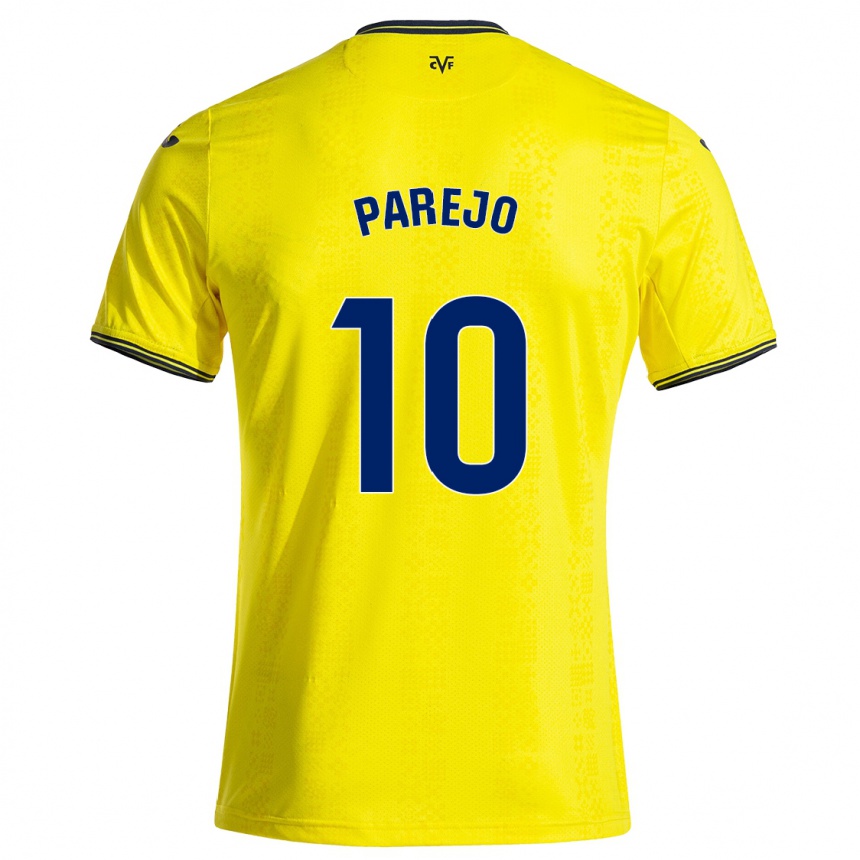 Kids Football Dani Parejo #10 Yellow Black Home Jersey 2024/25 T-Shirt Australia