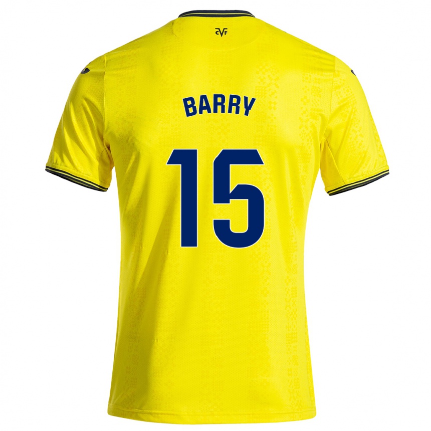 Kids Football Thierno Barry #15 Yellow Black Home Jersey 2024/25 T-Shirt Australia