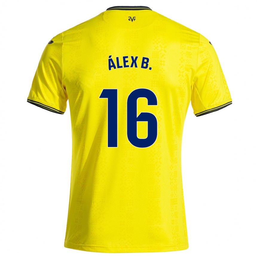 Kids Football Álex Baena #16 Yellow Black Home Jersey 2024/25 T-Shirt Australia