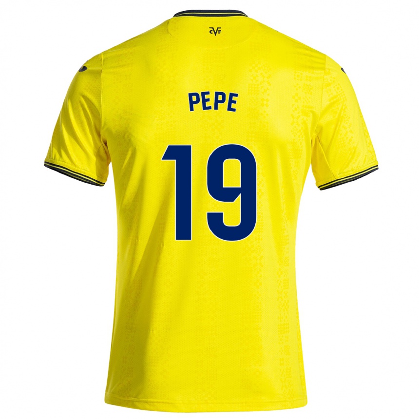 Kids Football Nicolas Pepe #19 Yellow Black Home Jersey 2024/25 T-Shirt Australia