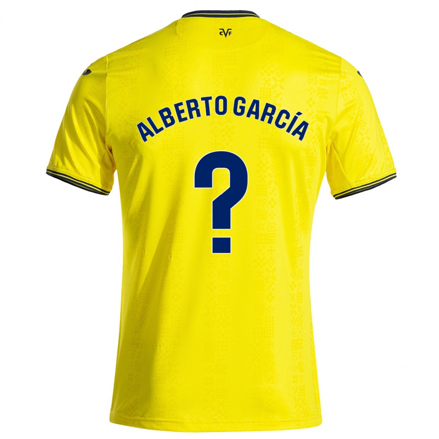 Kids Football Alberto García #0 Yellow Black Home Jersey 2024/25 T-Shirt Australia