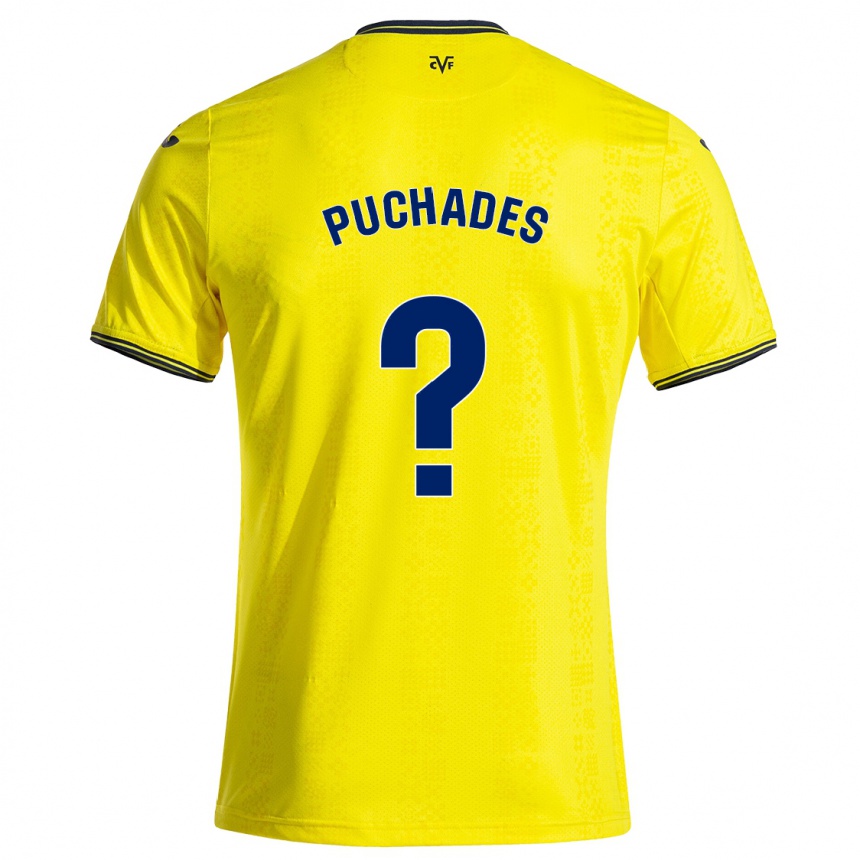 Kids Football Fran Puchades #0 Yellow Black Home Jersey 2024/25 T-Shirt Australia