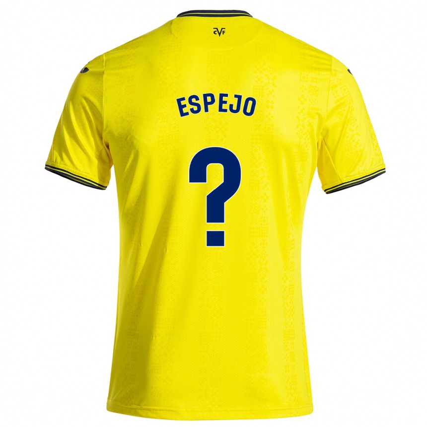 Kids Football Jesús Espejo #0 Yellow Black Home Jersey 2024/25 T-Shirt Australia