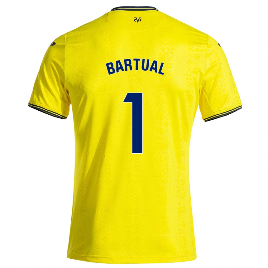 Kids Football Kike Bartual #1 Yellow Black Home Jersey 2024/25 T-Shirt Australia