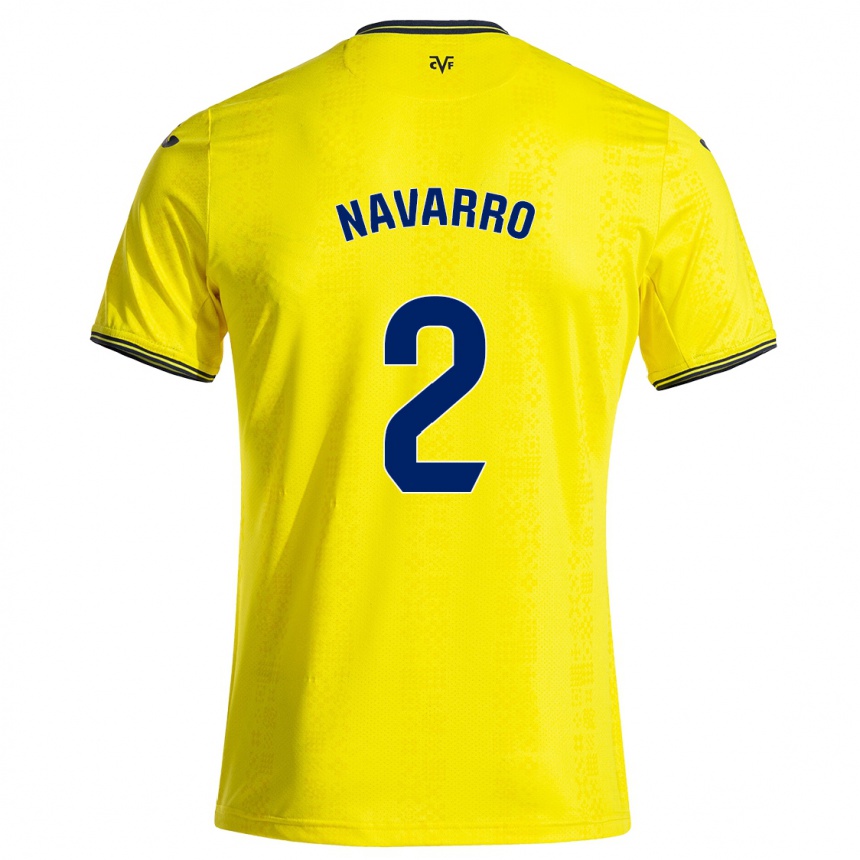 Kids Football Pau Navarro #2 Yellow Black Home Jersey 2024/25 T-Shirt Australia