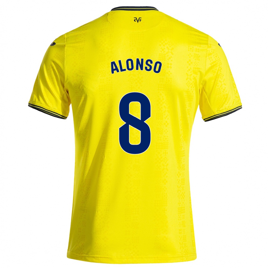 Kids Football Rodri Alonso #8 Yellow Black Home Jersey 2024/25 T-Shirt Australia