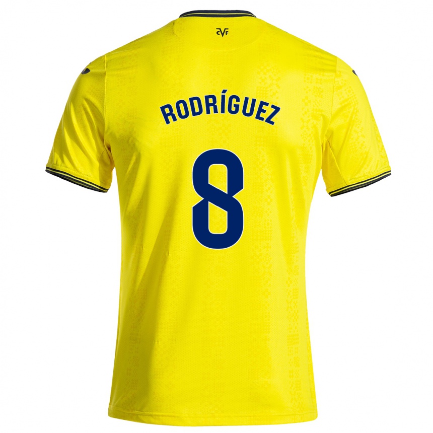 Kids Football Unai Rodríguez #8 Yellow Black Home Jersey 2024/25 T-Shirt Australia