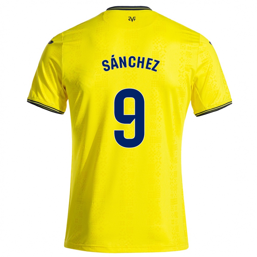 Kids Football Edu Sánchez #9 Yellow Black Home Jersey 2024/25 T-Shirt Australia