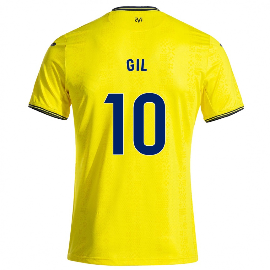 Kids Football Markel Gil #10 Yellow Black Home Jersey 2024/25 T-Shirt Australia