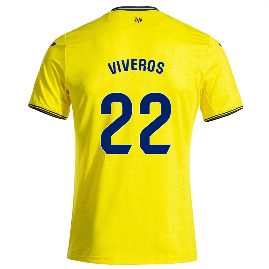 Kids Football Facundo Viveros #22 Yellow Black Home Jersey 2024/25 T-Shirt Australia