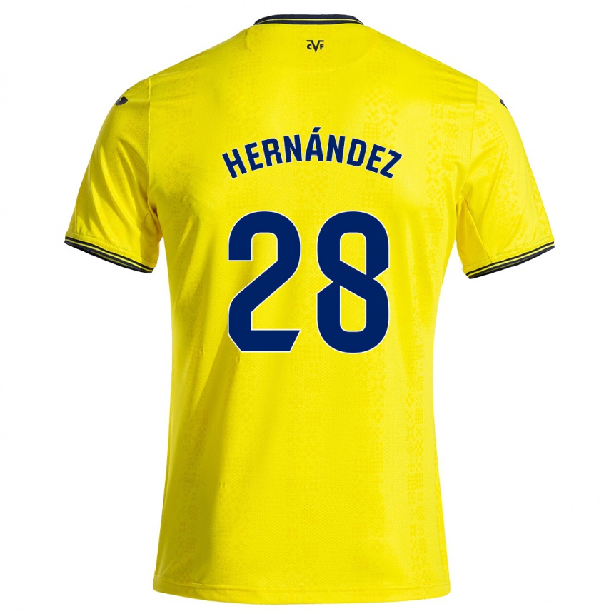 Kids Football Gerard Hernández #28 Yellow Black Home Jersey 2024/25 T-Shirt Australia