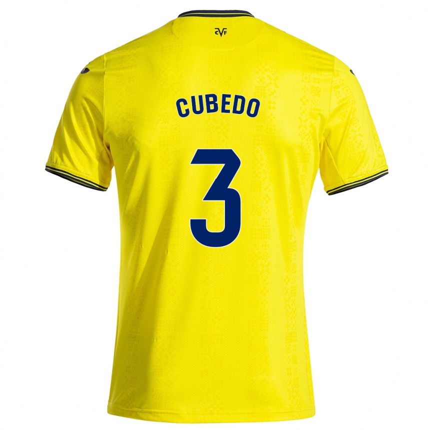 Kids Football Cristina Cubedo #3 Yellow Black Home Jersey 2024/25 T-Shirt Australia