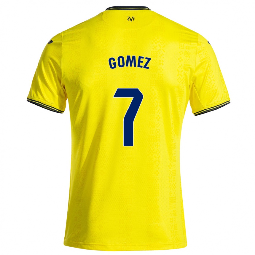 Kids Football Lucía Gómez #7 Yellow Black Home Jersey 2024/25 T-Shirt Australia