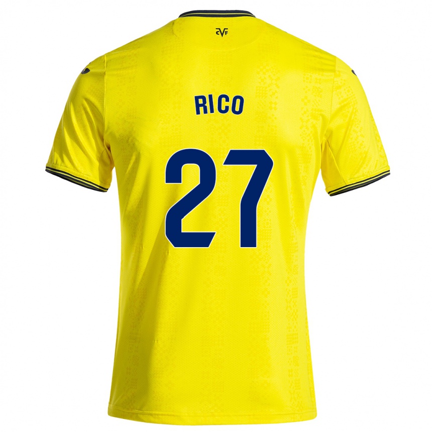 Kids Football Vera Rico #27 Yellow Black Home Jersey 2024/25 T-Shirt Australia