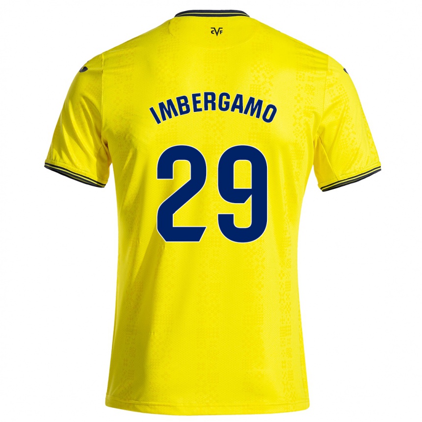 Kids Football Mar Imbergamo #29 Yellow Black Home Jersey 2024/25 T-Shirt Australia