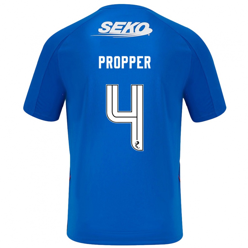 Kids Football Robin Pröpper #4 Dark Blue Home Jersey 2024/25 T-Shirt Australia