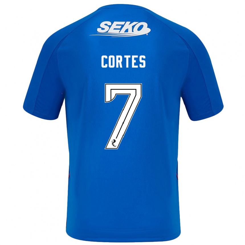 Kids Football Óscar Cortés #7 Dark Blue Home Jersey 2024/25 T-Shirt Australia