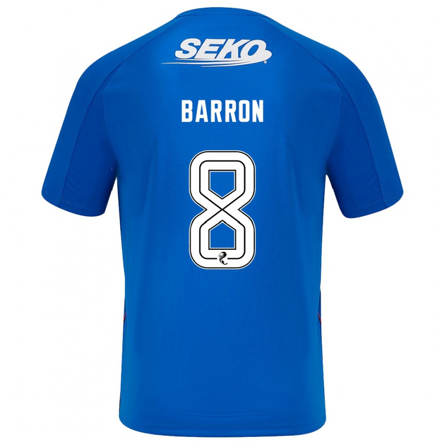 Kids Football Connor Barron #8 Dark Blue Home Jersey 2024/25 T-Shirt Australia