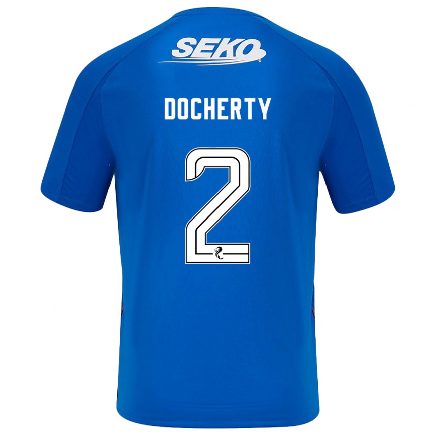 Kids Football Nicola Docherty #2 Dark Blue Home Jersey 2024/25 T-Shirt Australia