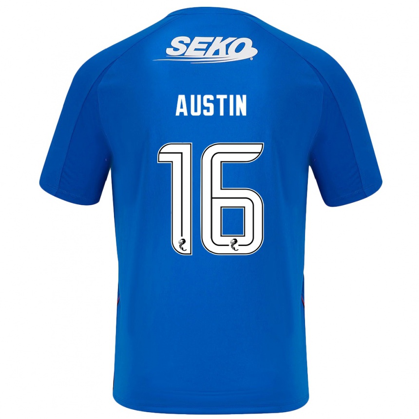 Kids Football Eilidh Austin #16 Dark Blue Home Jersey 2024/25 T-Shirt Australia