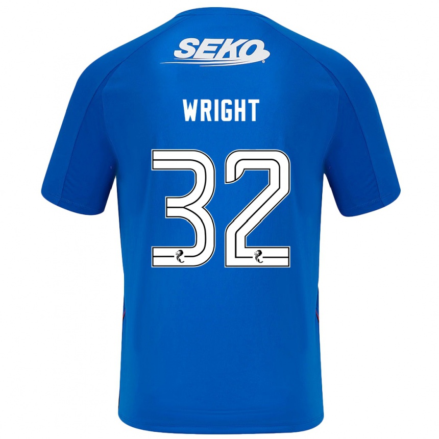 Kids Football Kieran Wright #32 Dark Blue Home Jersey 2024/25 T-Shirt Australia