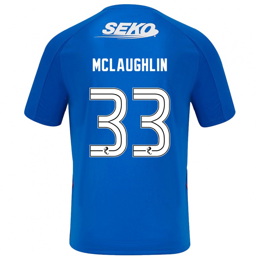 Kids Football Jon Mclaughlin #33 Dark Blue Home Jersey 2024/25 T-Shirt Australia