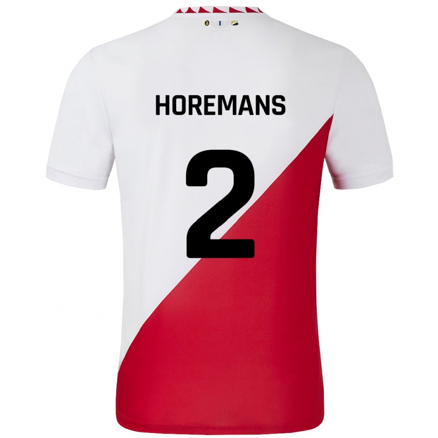 Kids Football Siebe Horemans #2 White Red Home Jersey 2024/25 T-Shirt Australia