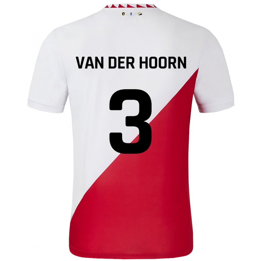 Kids Football Mike Van Der Hoorn #3 White Red Home Jersey 2024/25 T-Shirt Australia