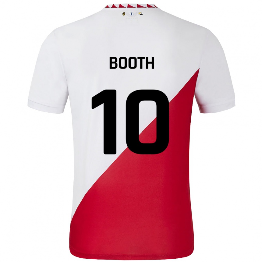 Kids Football Taylor Booth #10 White Red Home Jersey 2024/25 T-Shirt Australia