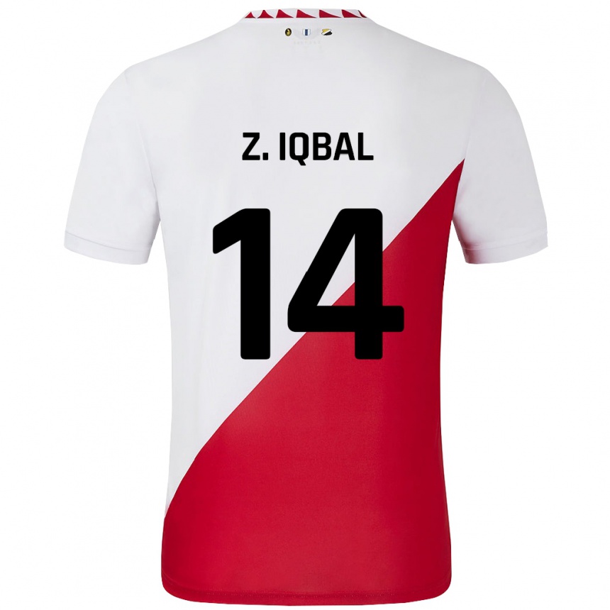 Kids Football Zidane Iqbal #14 White Red Home Jersey 2024/25 T-Shirt Australia