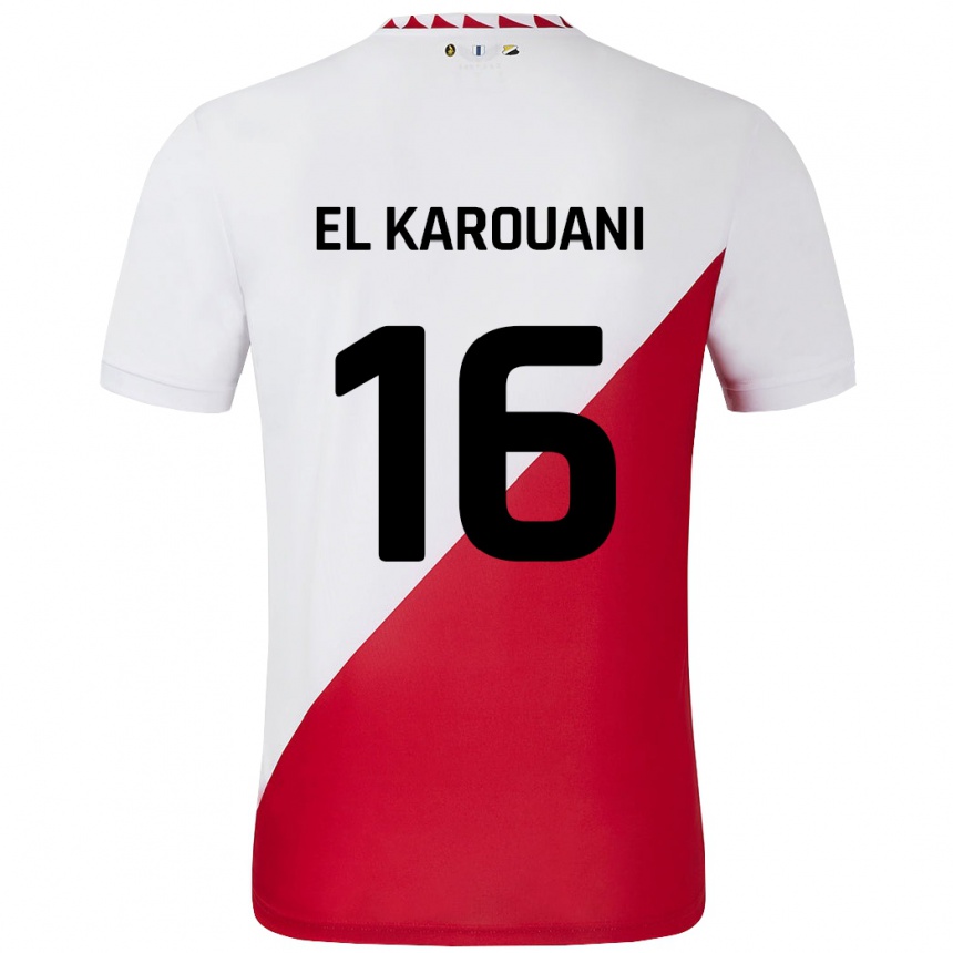 Kids Football Souffian El Karouani #16 White Red Home Jersey 2024/25 T-Shirt Australia